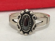 Vintage WM CO WHEELER SOUTHWESTERN Hematite Sterling Silver .925 RING Size 7.25