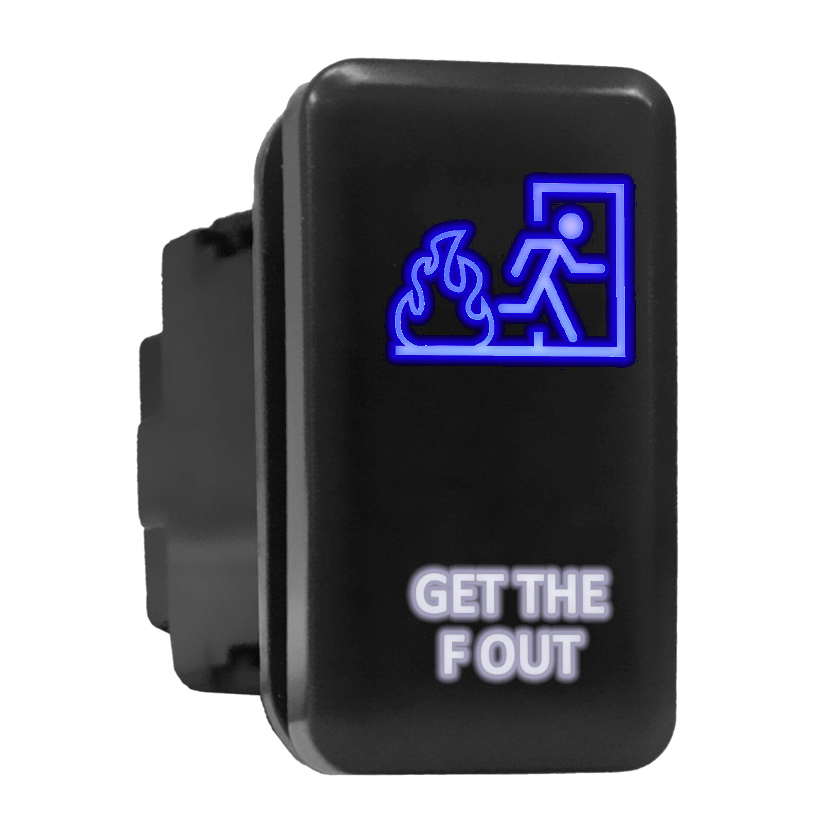 Blue White Backlit Tall Push Button for Toyota Fits 1.54x0.83 Inch