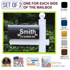 SET OF 2 CUSTOM PERSONALIZED VINYL MAILBOX NUMBERS NAME DECAL, Model 20