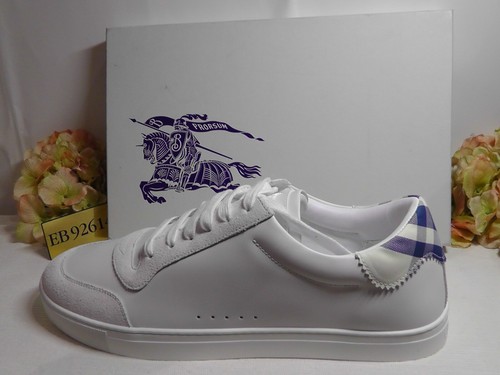BURBERRY Men's ROBIN WHITE Leather / Suede Low- Top Sneakers Size 13 US***$690 - Picture 4 of 16