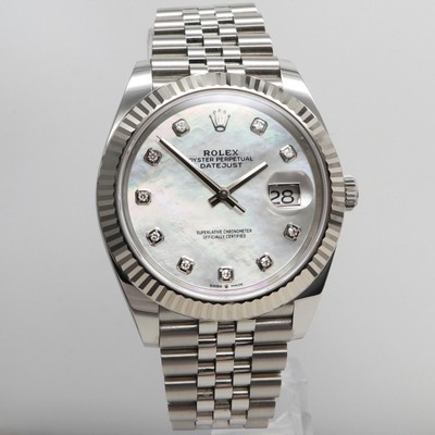 2023 New Rolex Datejust 41 126334 18K Gold Steel MOP Diamond Dial Jubilee Watch