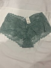 Boyshorts panties for women Sz M Mint Lace Waist Low Rise Floral Panties