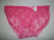 Girls L 10-12 lace bikini panties hot pink nwt tween