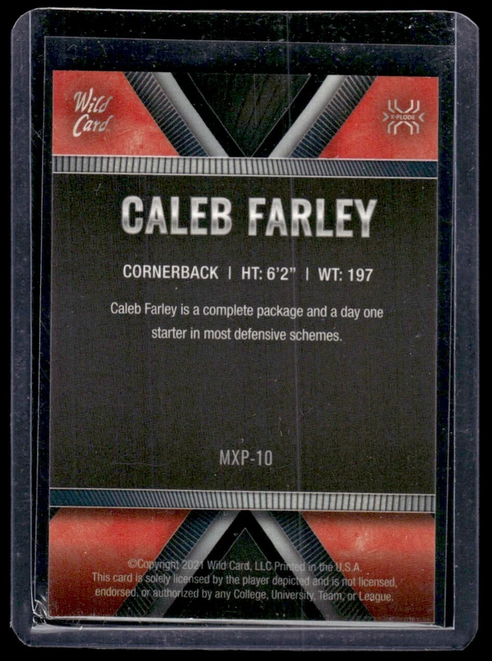 2021 Wild Card Matte X-plode Caleb Farley #MXP-10 - Image 2 of 2