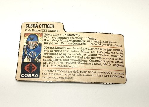 Cobra Officer V1 Straight 100% Complete GI Joe 1982 Hasbro Vintage Action Figur - Picture 10 of 11