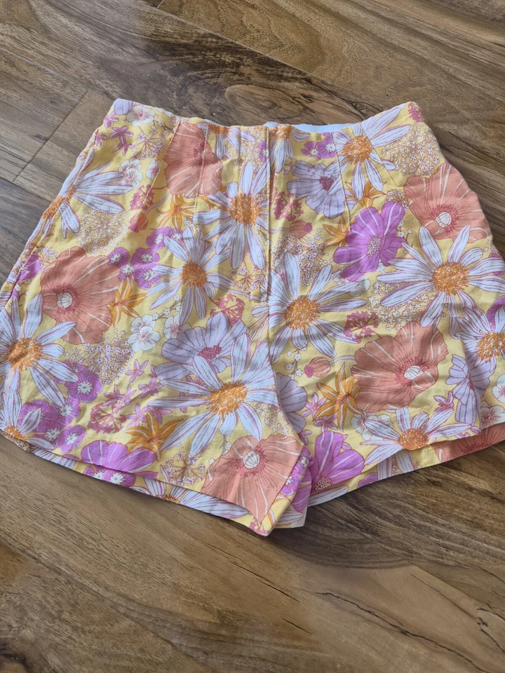 H&M Pantalones Cortos Coloridos Verano Mezcla Lino Foto 3 de 4