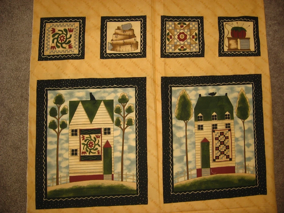 Kathy Schmitz Hometown Quilts Block Square Pillow Wall Hanging Sewing House Shop - Image 2 of 3