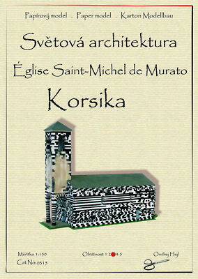 Kartonmodell Kirche St. Michel von Murato Korsika 1:150 Ondrej Hejl