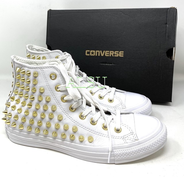 white studded converse high tops