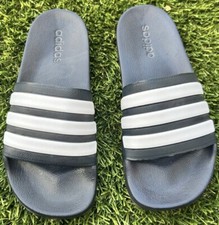 Adidas Adilette Black and White Shower Slides in Excellent Condition SZ 7 COMFY
