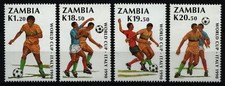 Sambia 1990 - Mi-Nr. 515-518 ** - MNH - Fu&szlig;ball / Soccer