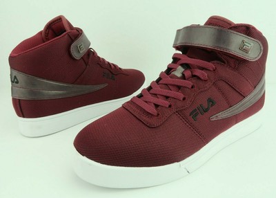 burgundy fila shoes