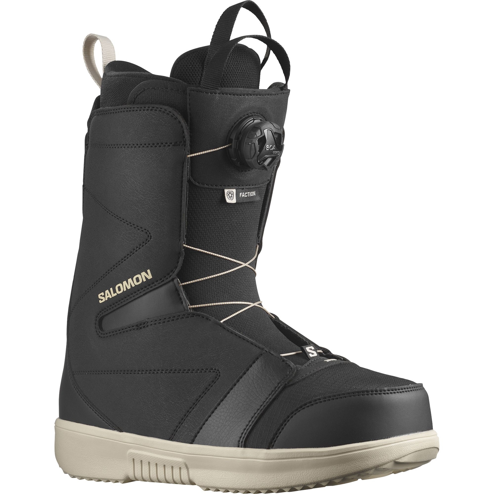 Salomon Faction BOA Stivali da Snowboard Uomo Nero Nero Giorno di Pioggia 26.5 MY25