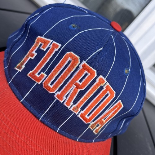 Vintage 90s Florida Gators Starter Hat Pinstripe Strapback Cap Spellout Rare - Picture 3 of 8