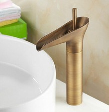 Antique Brass Bathroom Sink Faucet Single Hole/Handle Lavatory Mixer Taps aan025