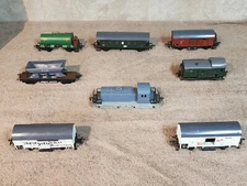 Fleischmann HO Diesel Switcher Plus 7 Rolling Stock Made In US Zone Germany 