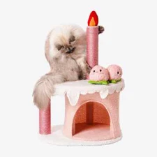 Mewoofun Cat Tower Tree Activity Center Scratching Post Large Playing House Pink