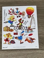 Suzy Zoo Sticker Sheet Loose Unused Vacation Summer Travel Bike Boat Trip Quotes