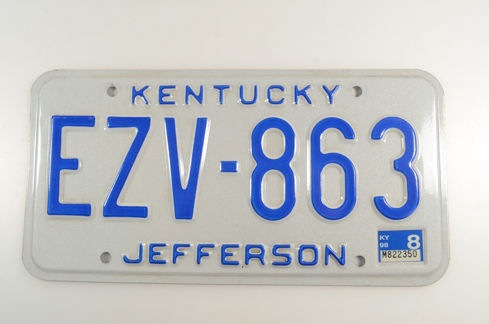 1998 Kentucky Jefferson County License Plate EZV863 1998 Decal eBay
