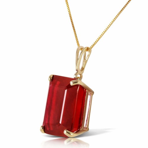 "Collar de piedras preciosas de oro amarillo liso 14K de 6,5 quilates octágono rubí natural 14""-24" - Imagen 2 de 5