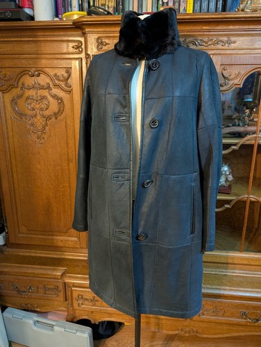 Christ Nappa Shearling Jacket Coat UK 36 UK 10 12 Fur Collar Butter Soft - Picture 17 of 23