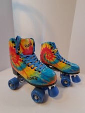 Groovee Men's Tie Dye Quad Roller Skates Vibrant Fun Outdoor Indoor Skating