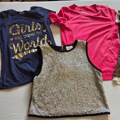 Girls Clothes Size 7/8 Mixed brands Short sleeved Tops, Shorts, Shorts 19 Pieces