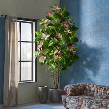 82-144Cm Large Artificial Ficus Tree Fake Magnolia Plants Branch Tall Banyan Tre