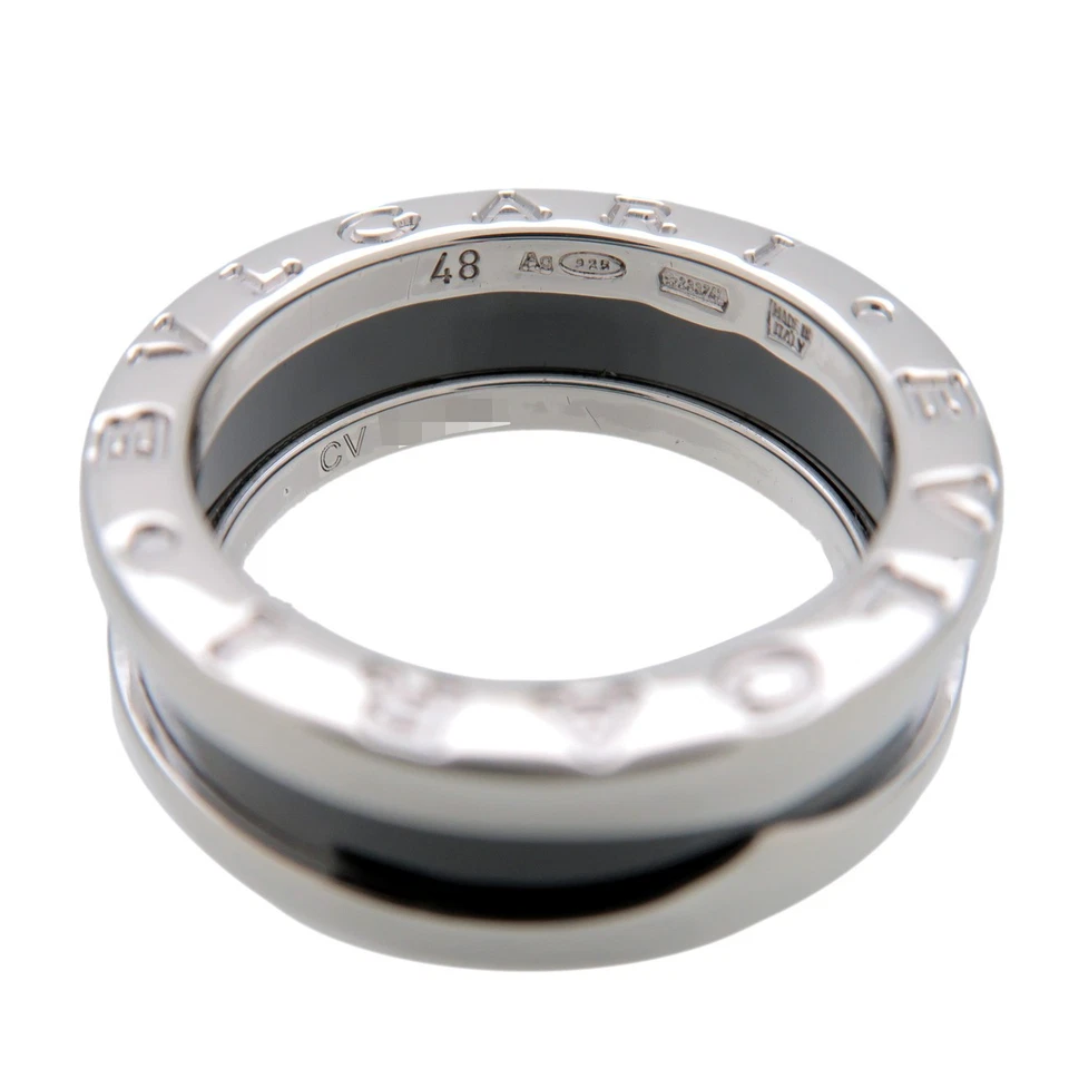 Anillo de cerámica BVLGARI B-Zero1 Save the Children SV925 #48 US4 negro auténtico usado envío gratuito Foto 4 de 4