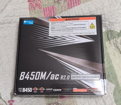 ASRock B450m/ac r2.0 Micro ATX AM4 Motherboard + 16gb DDR4 RAM bundle