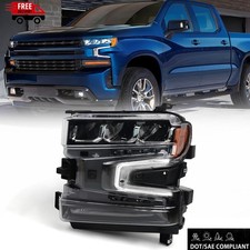 Left Driver Side Full LED Headlight for 2019 2020 2021 2022 Chevy Silverado 1500