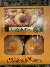 RARE Yankee Candle Box Of SUGAR& SPICE Tea Lights!