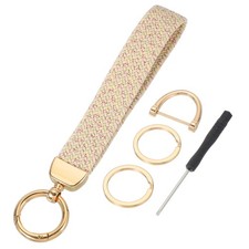 Wrist Lanyard Keychain, Stretchy Strap Key Chain for Women, White