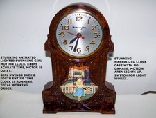 Mastercrafters Model 434 Animated Swinging Girl Bird Cage Motion Clock — listing 5