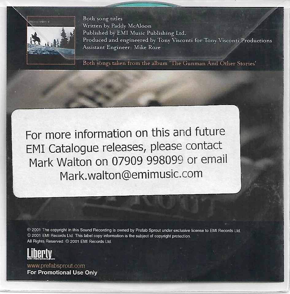 PREFAB SPROUT "Wild Card In The Pack/Love Will.." RARE 2001 2Tk PROMO CD SINGLE - Image 2 of 3