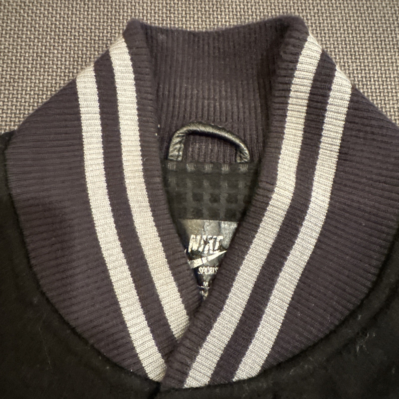 OG Nike Sportswear Destroyer Leather / Wool Jacket Black Size MEDIUM circa 2010 image 3