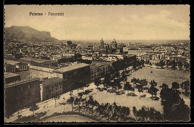 Ansichtskarte Palermo, Panorama mit Straßenpartie 