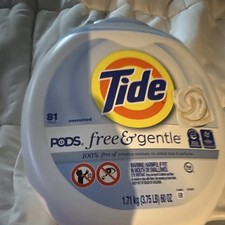 Tide PODS Free & Gentle Unscented Laundry Detergent Pods HE, 81 Count