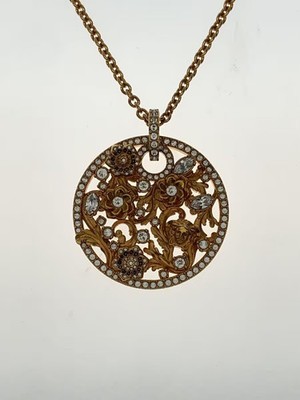 【US Duty Included】VERSACE Necklace Plated with Swarovski GLD Top for Men 