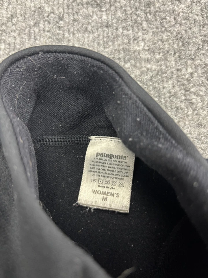 Pulôver feminino Patagonia médio preto meio zíper elástico ao ar livre atlético EUA - Imagem 3 de 4