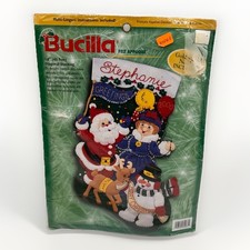 New Bucilla Felt Applique Christmas Stocking Celebration 84063