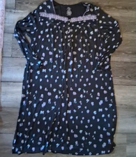 Secret Treasures 4X Soft Nightgown 26W 28W Midi Navy Blue Floral Cottagecore