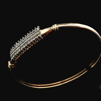 10 Kt Gelbgold Diamant Armreif - 1/2 ktw - 7'' - 8,24 g (5,3 dwt)