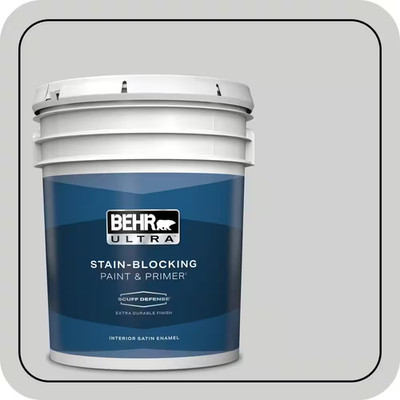 5 Gal. #N520-1 White Metal Extra Durable Satin Enamel Interior Paint & Primer