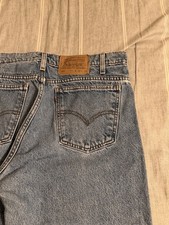 Vintage 90s Levis 505 Jeans Mens 36x36 Light Wash Blue Straight Leg Orange Tab