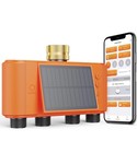Solar WiFi Sprinkler Timer 4 Zone w/Water Flow Meter, Smart Water Timer for G...