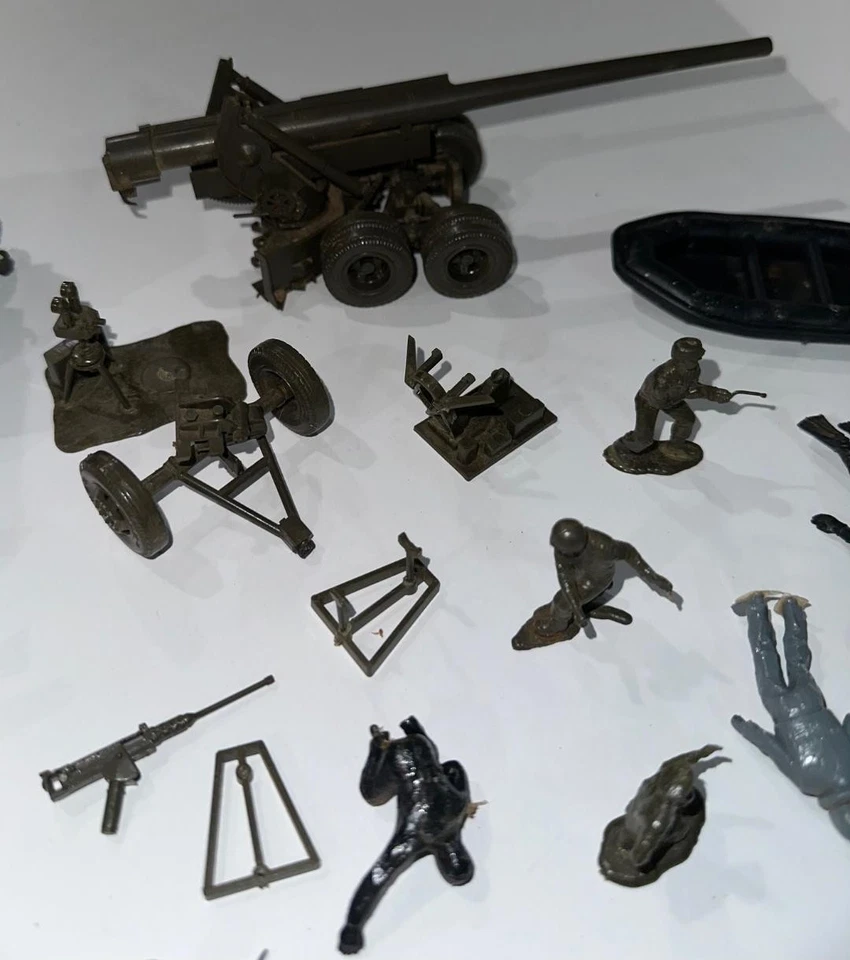 复古 Revell 型号 155 毫米枪和拖拉机长 Tom 1956 零件青蛙男式士兵 + — 第 4/4 张图片