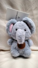LA VALENTINA Bolso Elefante Dije Llavero Felpa Peludo Rosa Ojos Brillantes Nuevo con Etiquetas 6"