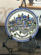 JERUSALEM HAND PAINTED CERAMIC PLATE WALL HANGING OLD CITY  