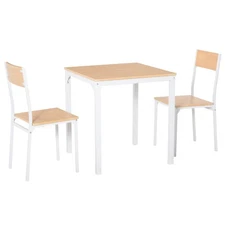 3-Piece Wooden Square Dining Table Set